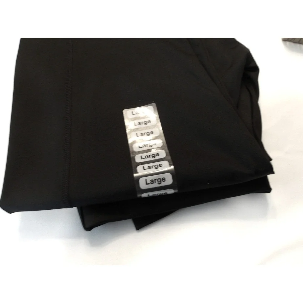 Black Leggings‎ with Pockets High Waisted Athletic Yoga Pants Size L/# 3554